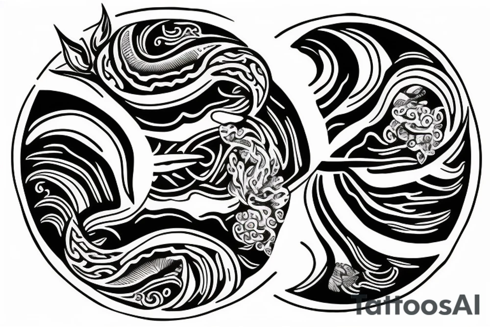 Yin and yang nature tattoo tattoo idea
