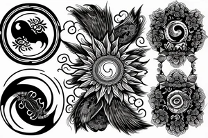 Yin and yang nature tattoo tattoo idea
