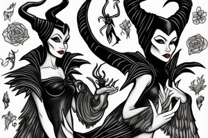 Maleficent without wings tattoo idea