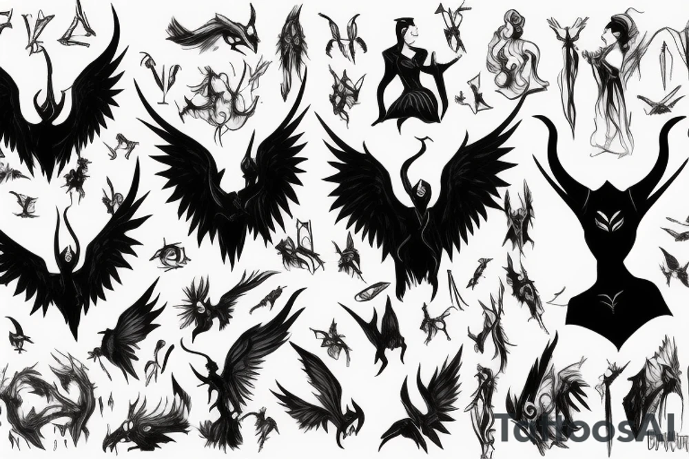 Maleficent without wings tattoo idea
