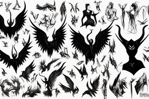 Maleficent without wings tattoo idea