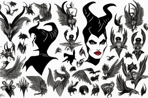 Maleficent without wings tattoo idea