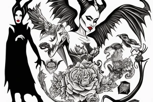 Maleficent without wings tattoo idea