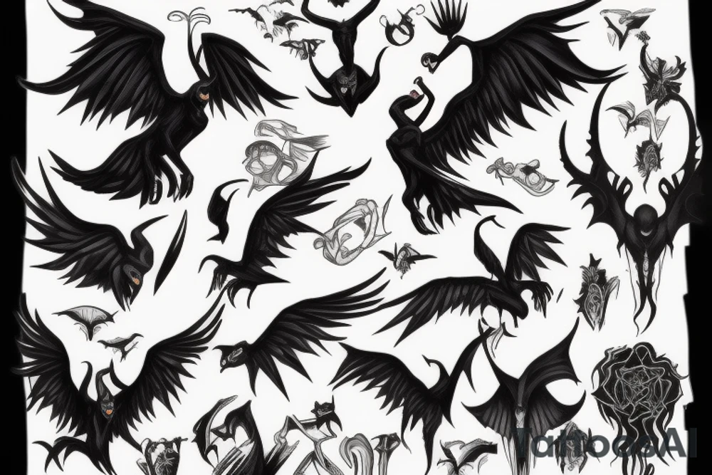 Maleficent without wings tattoo idea