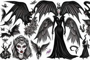 Maleficent without wings tattoo idea