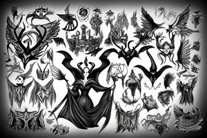 Maleficent without wings tattoo idea