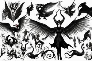 Maleficent without wings tattoo idea