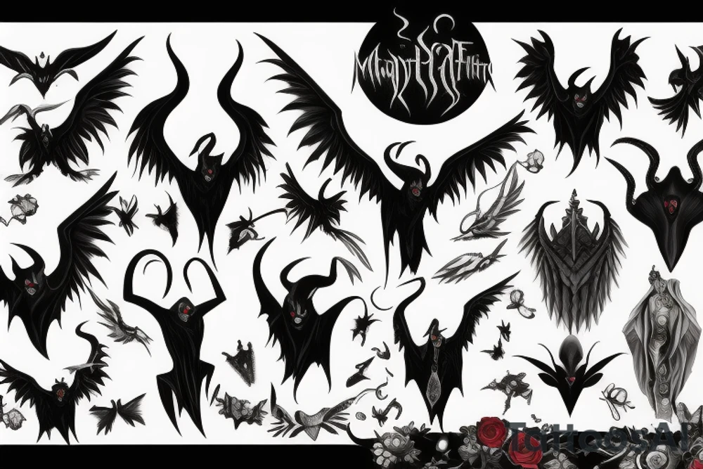 Maleficent without wings tattoo idea