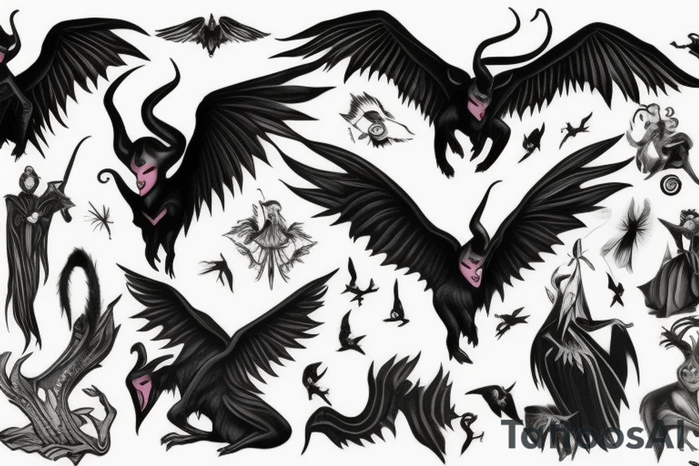 Maleficent without wings tattoo idea