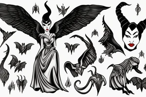 Maleficent without wings tattoo idea