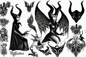 Maleficent without wings tattoo idea