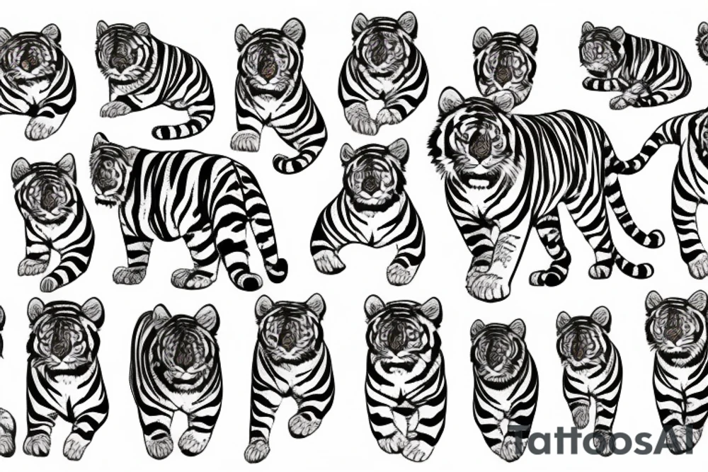 Tiger walking towards you tattoo idea