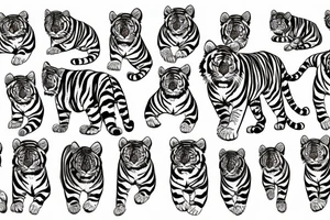 Tiger walking towards you tattoo idea