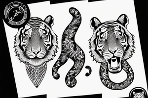 Tiger walking towards you tattoo idea
