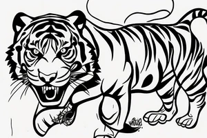 Tiger walking towards you tattoo idea