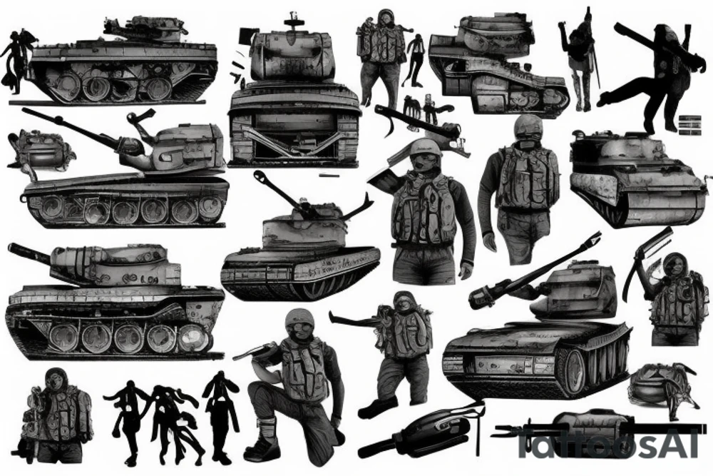army tank tattoo idea