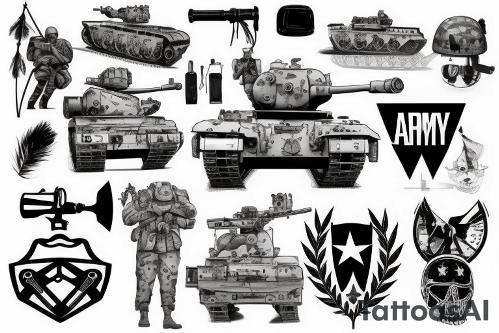 army tank tattoo idea
