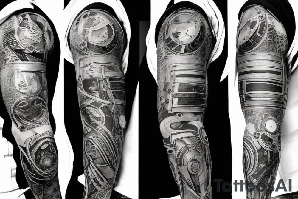 Cyberpunk tattoo sleeve design tattoo idea