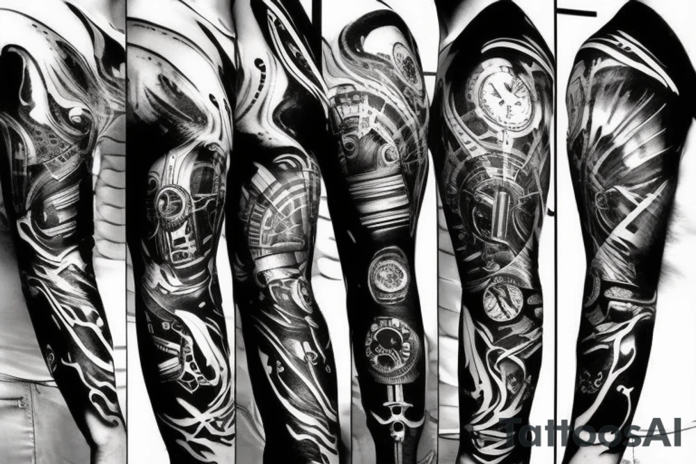 Cyberpunk tattoo sleeve design tattoo idea
