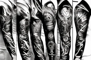 Cyberpunk tattoo sleeve design tattoo idea