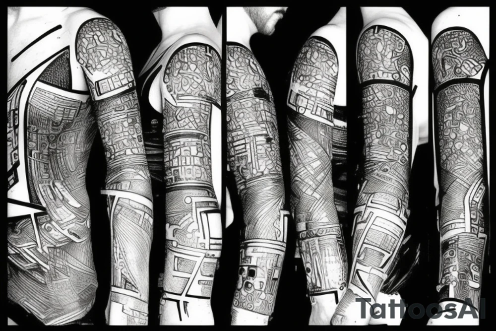 Cyberpunk line tattoo design tattoo idea