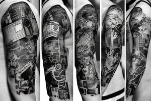 Cyberpunk line tattoo design tattoo idea