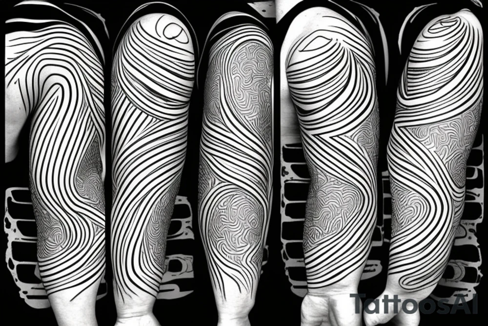 cyber lines and shapes tattoo idea