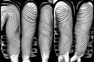 cyber lines and shapes tattoo idea