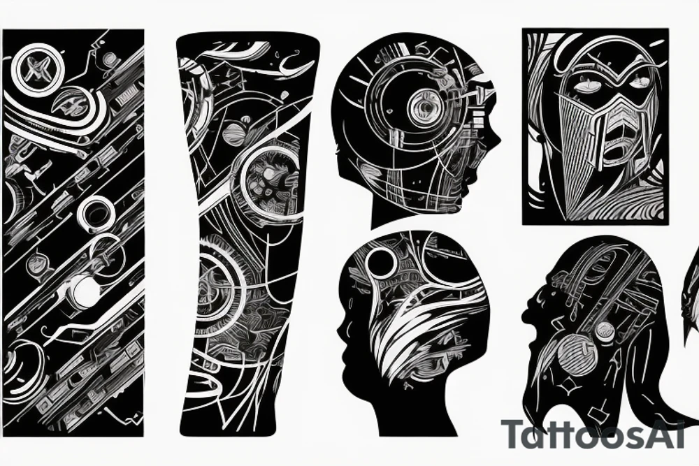cyberpunk lines tattoo idea