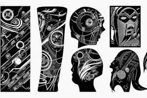 cyberpunk lines tattoo idea