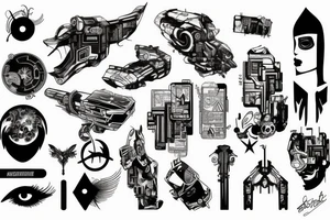 cyberpunk lines tattoo idea