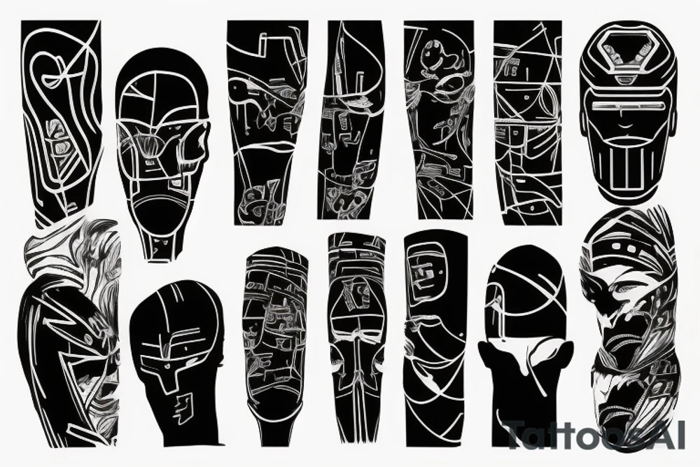 cyberpunk lines tattoo idea