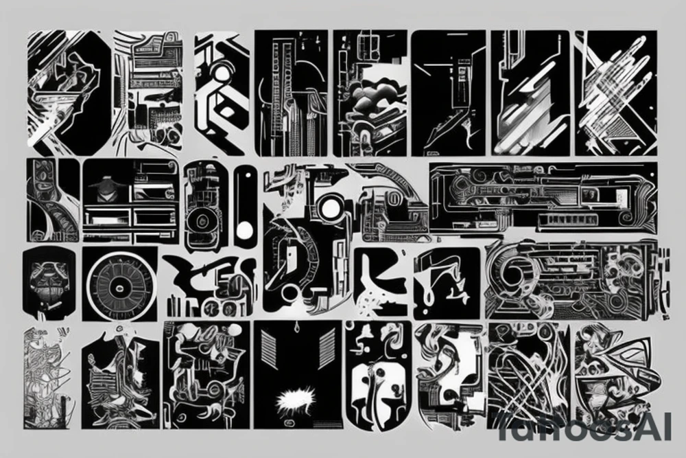 cyberpunk lines tattoo idea