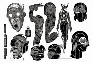 cyberpunk lines tattoo idea