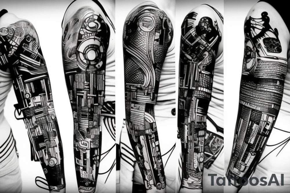 cyberpunk lines tattoo idea