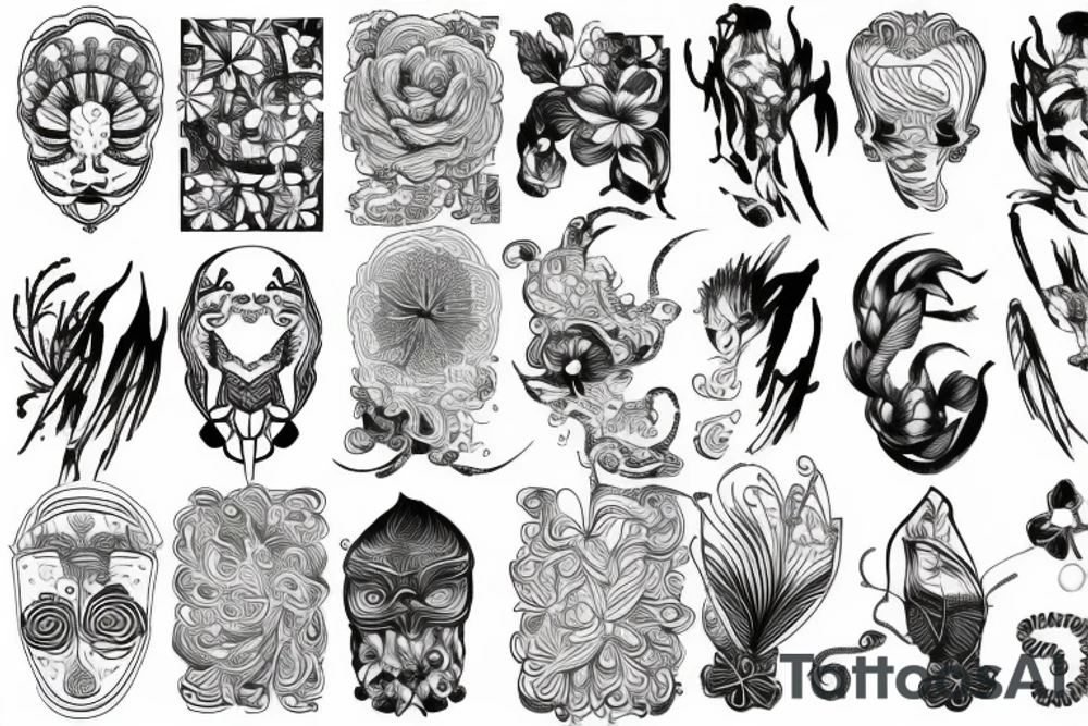 digital line art tattoo idea