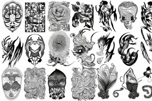 digital line art tattoo idea
