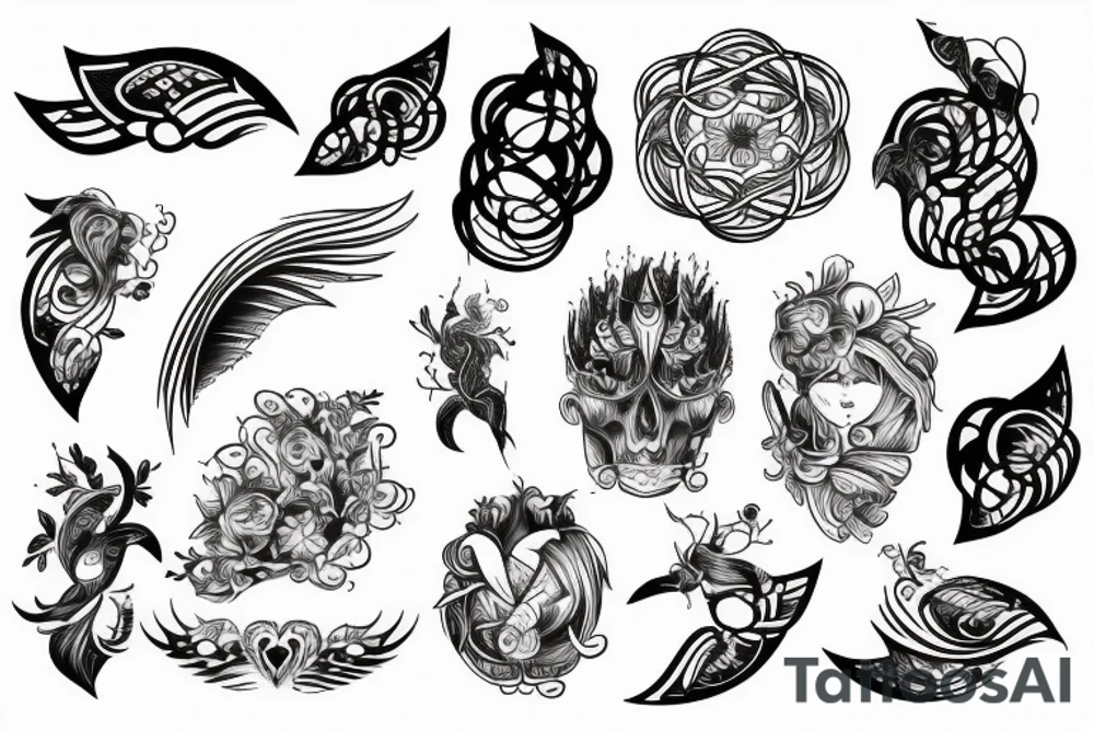 digital line art tattoo idea