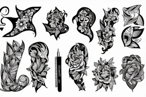 digital line art tattoo idea