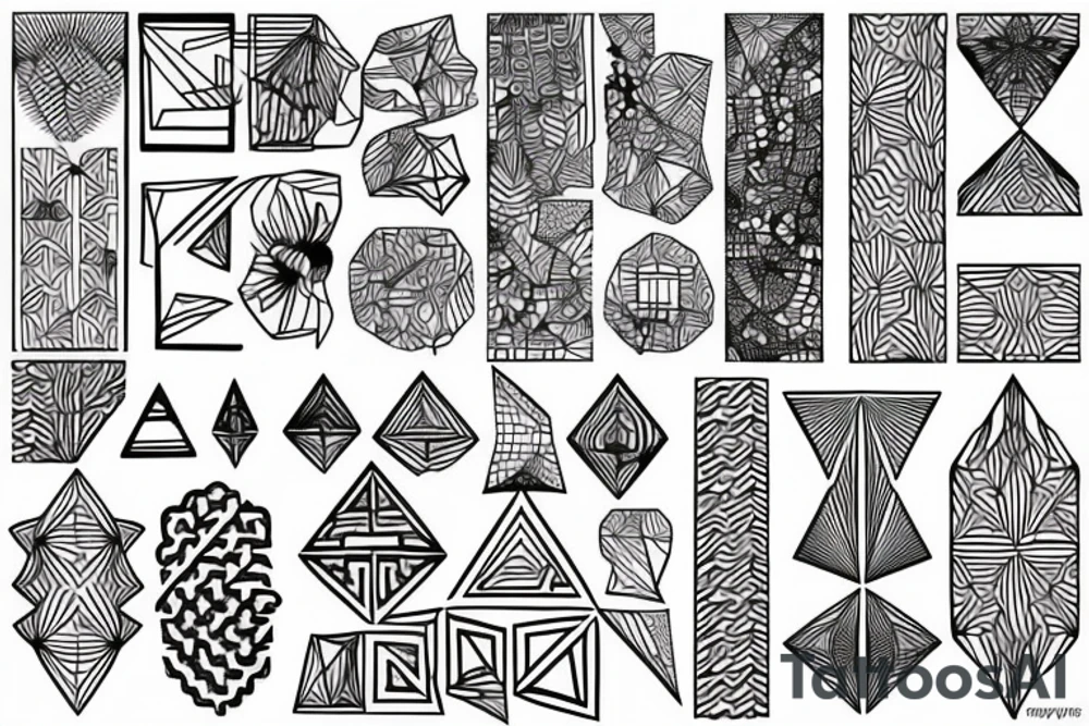 geometric digital design blackwork tattoo idea