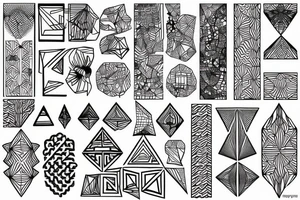 geometric digital design blackwork tattoo idea