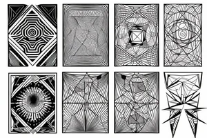 geometric digital design blackwork tattoo idea