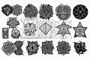 geometric digital design blackwork tattoo idea