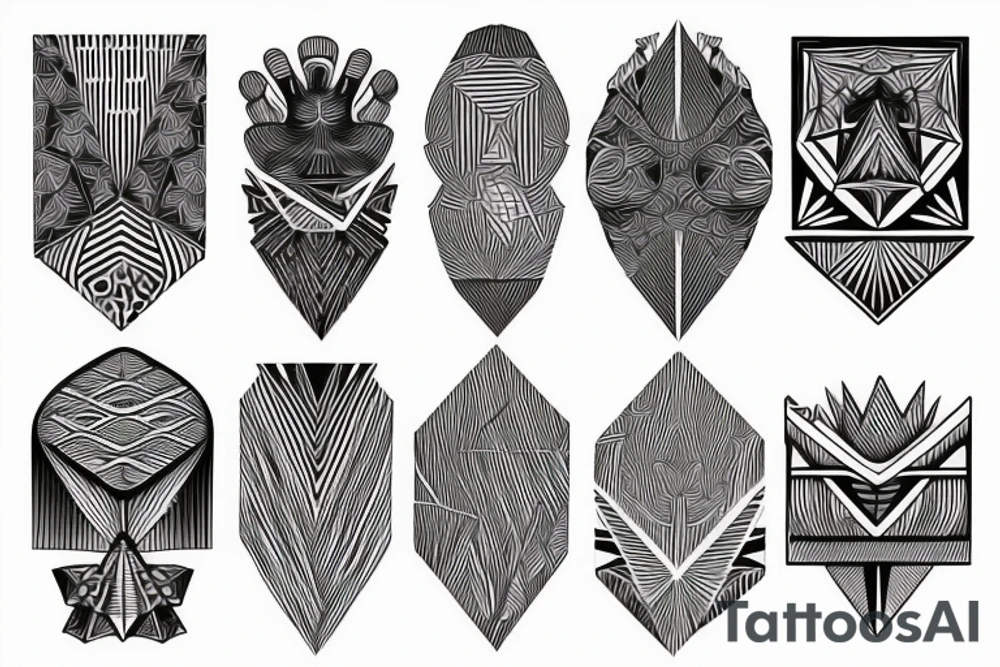 geometric digital design blackwork tattoo idea