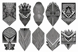 geometric digital design blackwork tattoo idea