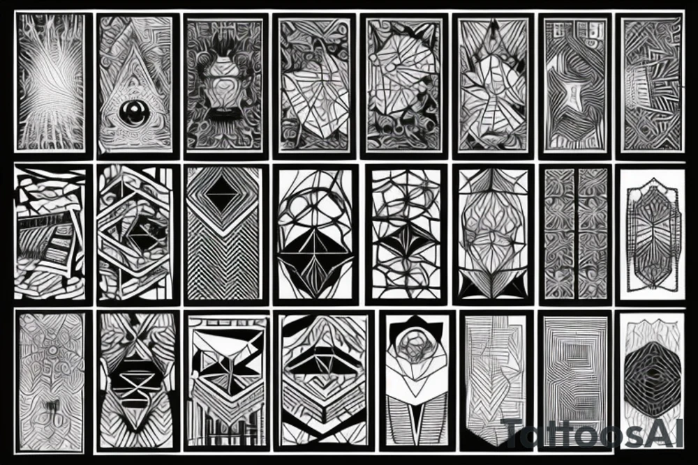 geometric digital design blackwork line art tattoo idea