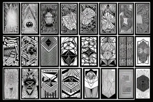 geometric digital design blackwork line art tattoo idea