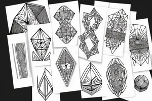 geometric digital design blackwork line art tattoo idea