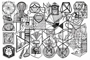 geometric motherboard digital design blackwork line art tattoo idea