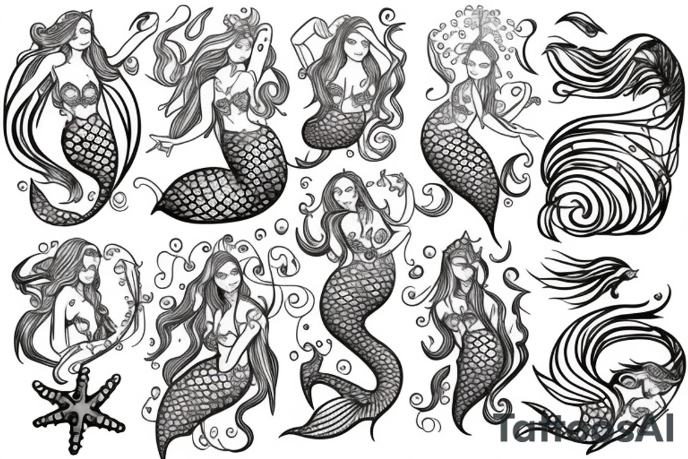 mermaid armband tattoo idea